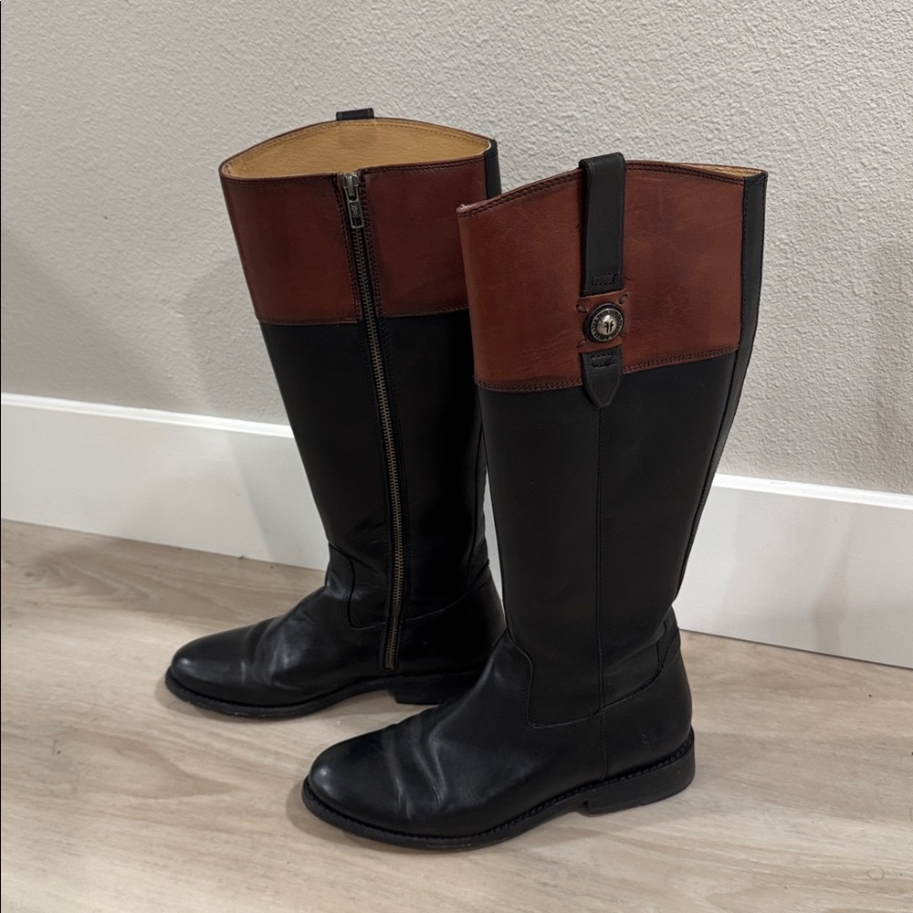 Black and Brown Frye Boots